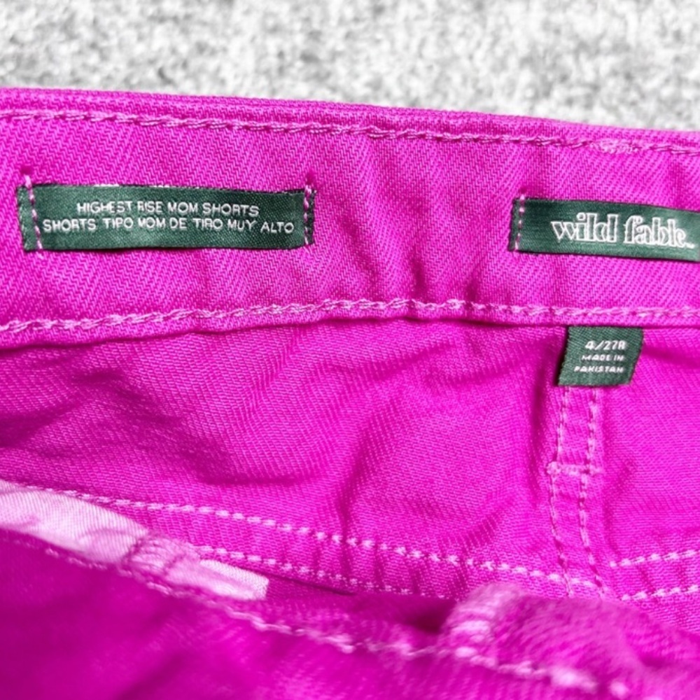NWT Wild Fable Womens Pink High Waisted Cuffed Denim Summer Casual Shorts Size 4 - Picture 14 of 16
